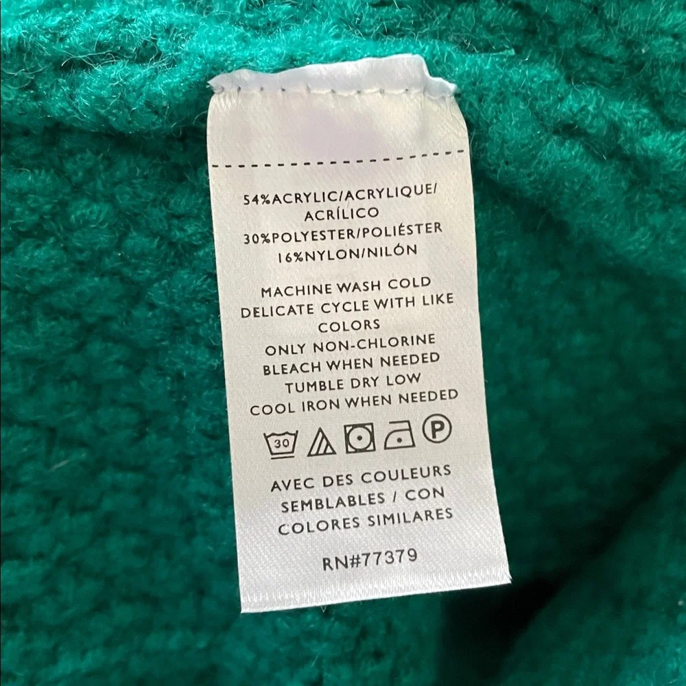 Ann Taylor green pom pom cardigan